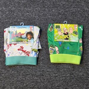 Bob Ross Popeye Boxer Briefs Men XL 2 Pack Novelty Underwear NWT Pop Culture Fun